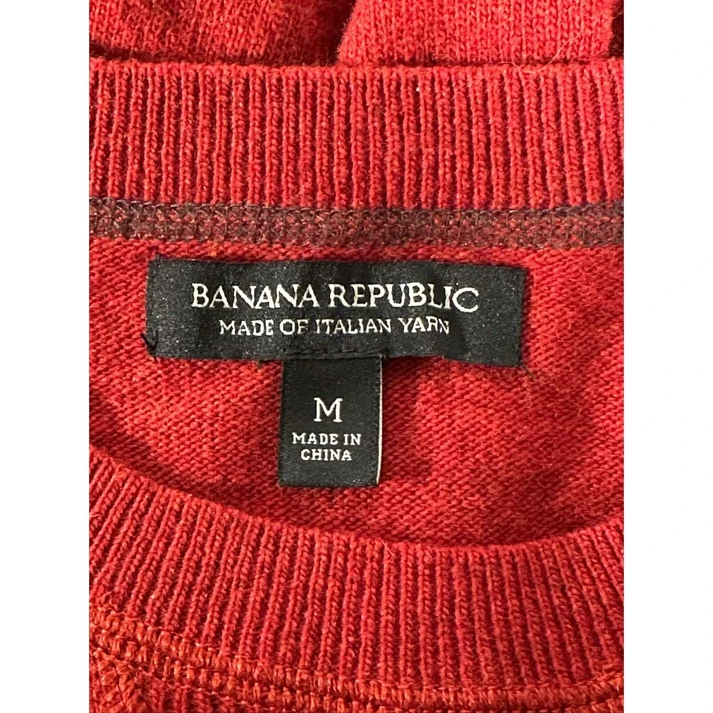 Banana Republic Italian Yarn Merino Wool Sweater Crewneck Size Med‎ Preppy